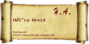 Héra Arvid névjegykártya